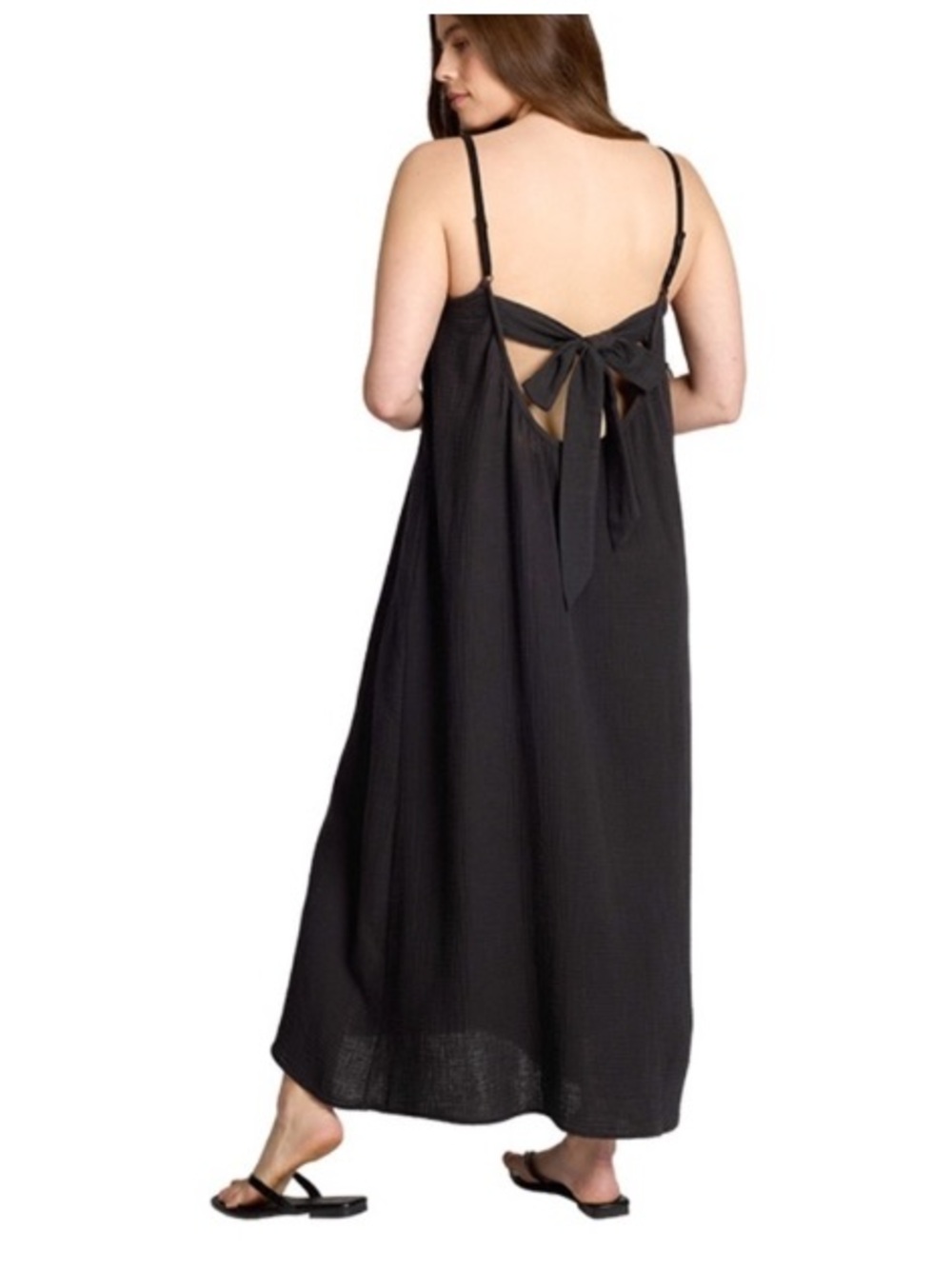 Sol Angeles Black Gauzy Maxi Dress Plus Size in Black NEW! RV$128 Anthropologie - Picture 14 of 15